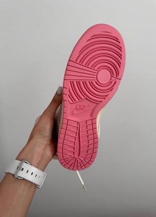 Женские кроссовки найк сб данк белые с розовым премиум / nike sb dunk x off white “pink cream laces” premium3 фото