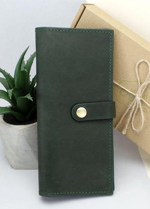 Подарунковий набір жіночий handycover №45 (зелений) гаманець, обкладинка, ключниця в коробці5 фото