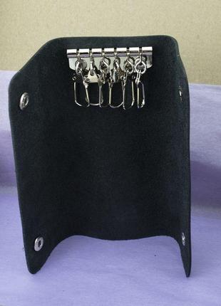 Подарочный мужской набор №59 черный: портмоне + ключница + ремень8 фото