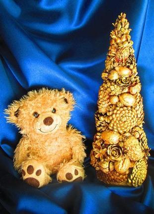 Золотая новогодняя (рождественская) елочка из экологических природных материалов1 фото