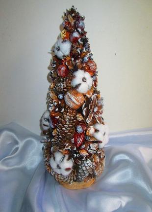 Засніжена різдвяна декоративна (новорічна) ялинка, еко стиль6 фото