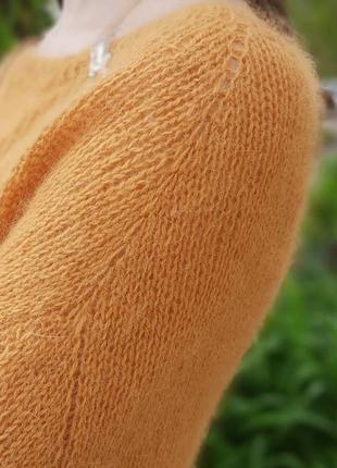 Ангоровый свитерок в стильном дизайне. цвет облепиха5 фото