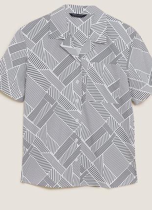 Хлопковая рубашка в геометрический принт4 фото