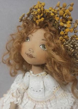 Текстильная кукла полевая красавица4 фото