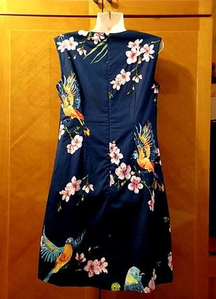 Новое изысканное стильное платье по фигуре с цветами и птицами р.s от derhy2 фото
