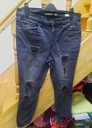 Брюки джинсы стрейчевые зауженные