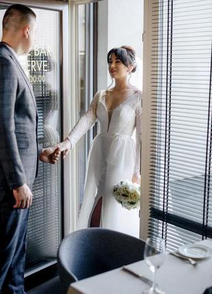 Весільна сукня + причіпний шлейф