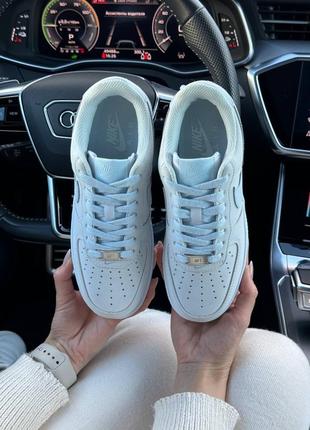 Женские кроссовки nike air force 1 gray blue5 фото