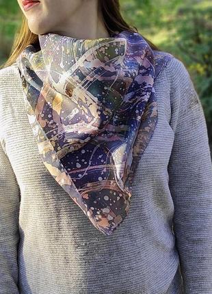 Шовковий шарф абстракт - космос5 фото