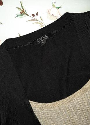 🌿1+1=3 чорний блискучий светр з люрексом julien macdonald, розмір 48 — 502 фото
