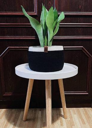 Кашпо из хлопкового шнура для вазона кашпо под цветы ручная работа