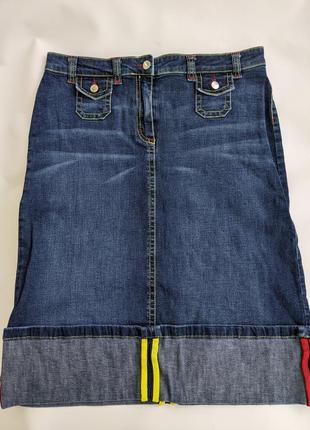 Юбка escada y2k vintage sport dark wash denim skirt4 фото