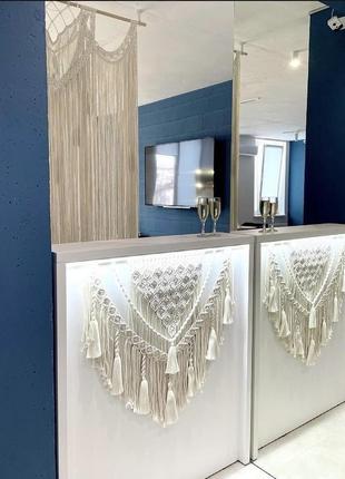 Макраме пано в стиле бохо, декор для дома, арка штора для фотозоны на свадьбу, панно