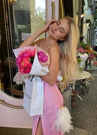 Розовое платье zara в бельевом стиле