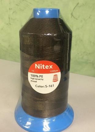 Нитка підвищеної міцності 15 кол s-161 коричневий (боб 1200ярдов) 324 nitex, боб (велл-437)
