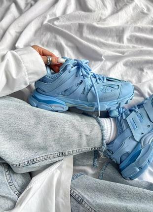 Жіночі кросівки у стилі балансіага трак сині / balenciaga wmns track sneaker 'light blue'3 фото