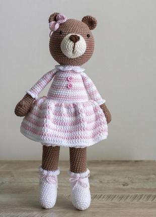 Дівчинка ведмедик у рожевій сукні4 фото