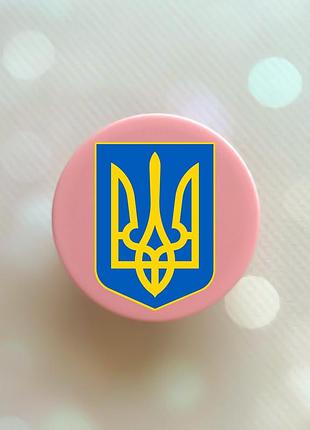Держатель для смартфона / планшета попсокет popsocket розовый :: трезубец (принт 256)