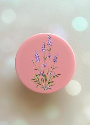 Тримач для смартфона / планшета попсокет popsocket рожевий :: гілочки лаванди (принт 266)