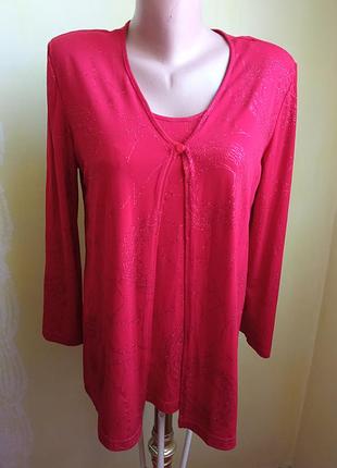 Жіночий одяг/ кофта накидка стрейчова червона ❤️ 50/52 розмір #