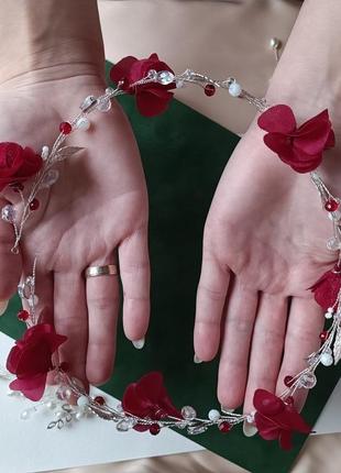 Віночок для нареченої з квітами2 фото
