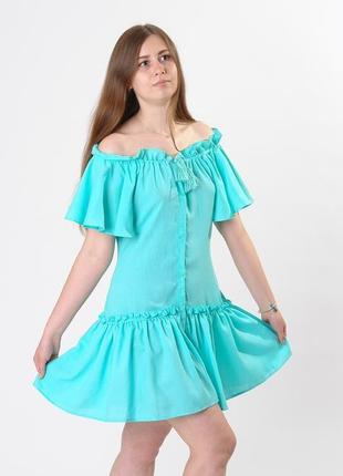 Платье "дивоквітка" мини с вышивкой ришелье5 фото