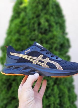 Asics чорні з помаранчевим кросівки кеди чоловічі асікс весняні літні демісезонні демісезон низькі текстильні сітка легкі відмінна якість9 фото