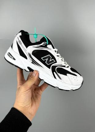 Чоловічі кросівки нью беланс 530 чорні з білим / new balance 530 white black