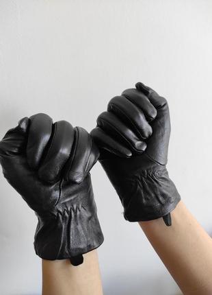 Кожаные перчатки next 3 черные5 фото