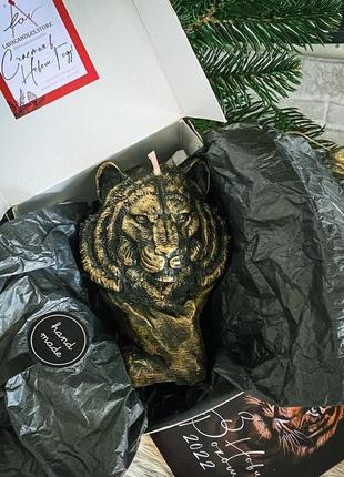 🌲 свічка у формі тигра🐯6 фото