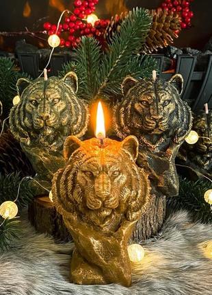 🌲 свічка у формі тигра🐯4 фото