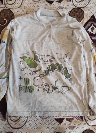 Пижама с динозаврами, штаны, кофта+в подарок реглан, штаны3 фото