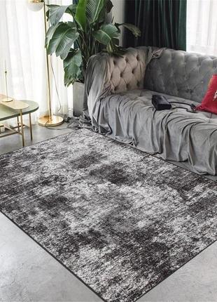 Килимова доріжка безворсова на гумовій основі ratio printgel 1023vl42-p4 0.80 м чорний