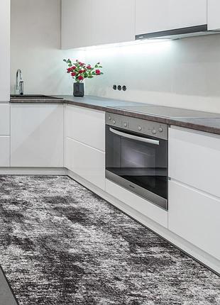 Килимова доріжка безворсова на гумовій основі ratio printgel 1023vl42-p4 0.80 м чорний