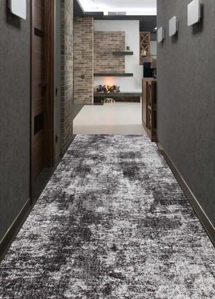 Килимова доріжка безворсова на гумовій основі ratio printgel 1023vl42-p4 0.80 м чорний