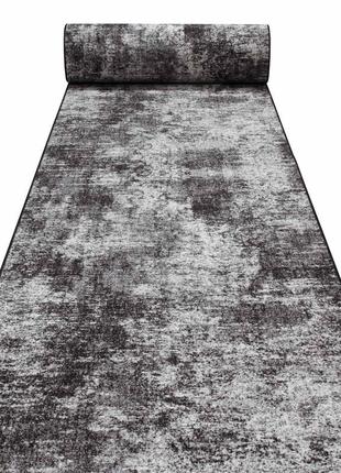 Ковровая дорожка безворсовая на резиновой основе ratio printgel 1023vl42-p4 0.80 м черный3 фото