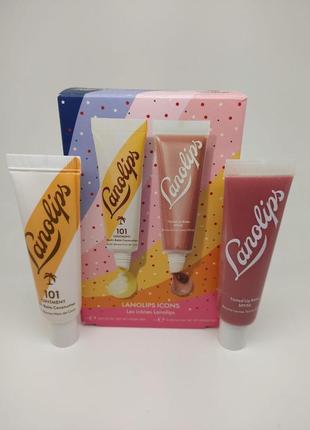 Набір зволожувальних засобів lanolips tinted lanolin lip balm spf30 perfect nude lanolips 101 ointment