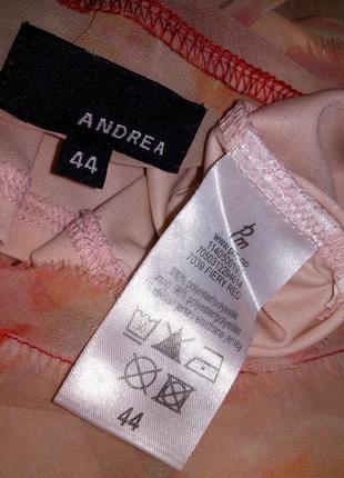 Яркая блузка-туника в цветочный принт с трикотажной маечкой,andrea,большого размера8 фото