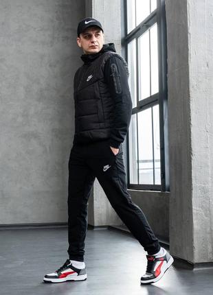 Весенний комплект nike: спортивный костюм на молнии с капюшоном + жилетка с капюшоном. кепка в подарок