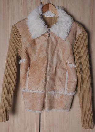 Крутая куртка george c искусственным мехом и вязкой весна -осень2 фото