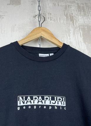 Napapijri логотип по центру лонгслив мужская футболка с длинным рукавом хлопок3 фото
