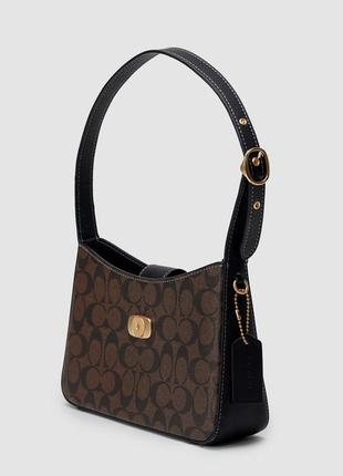 Женская сумка в стиле coach eliza shoulder bag in signature canvas premium.2 фото