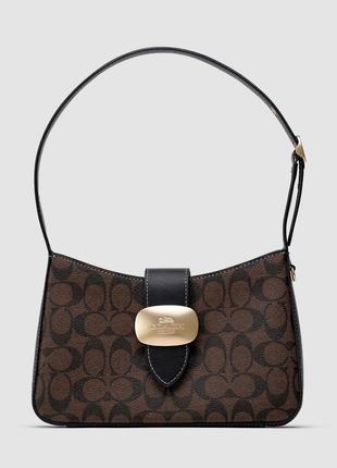 Женская сумка в стиле coach eliza shoulder bag in signature canvas premium.1 фото