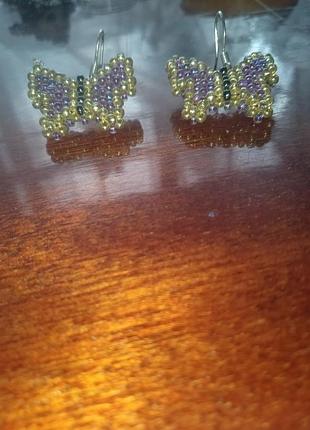 Серьги с бисера ручной работы