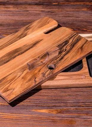 Дерев'яна підставка для смартфона, телефону дерев'яний органайзер «щоденник»9 фото