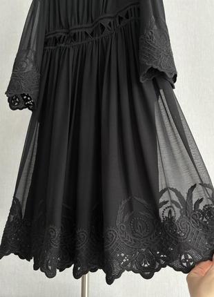 Міді сукня з мереживом та вишивкою3 фото