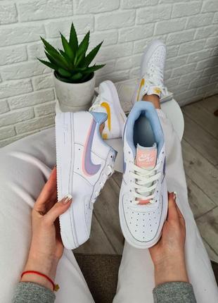 Nike air force 1 white blue pink7 фото