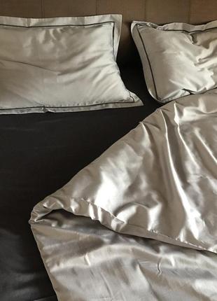 Комплект постельного белья семейный premium серый2 фото