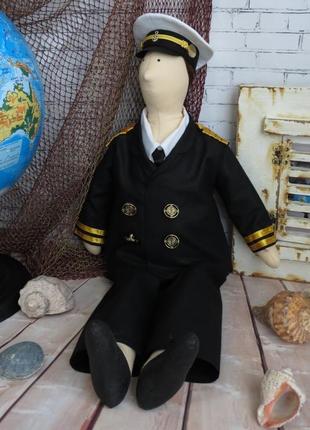 Портретна лялька-моряк в стилі тильда