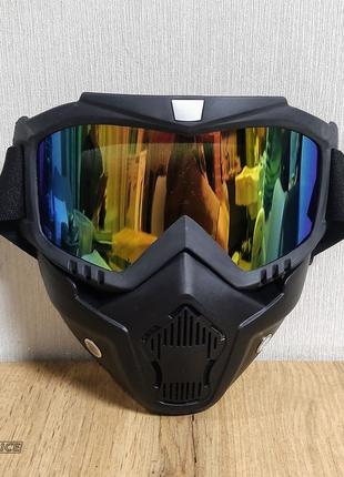 Ветрозащитная мото-вело маска трансформер. очки